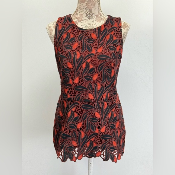 Ann Taylor Red and Black Fitted Embellished Tank Top - Picture 8 of 13